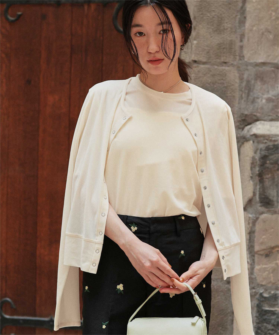 titivate「シアーベロアカーディガン」|カーディガン|アイボリー