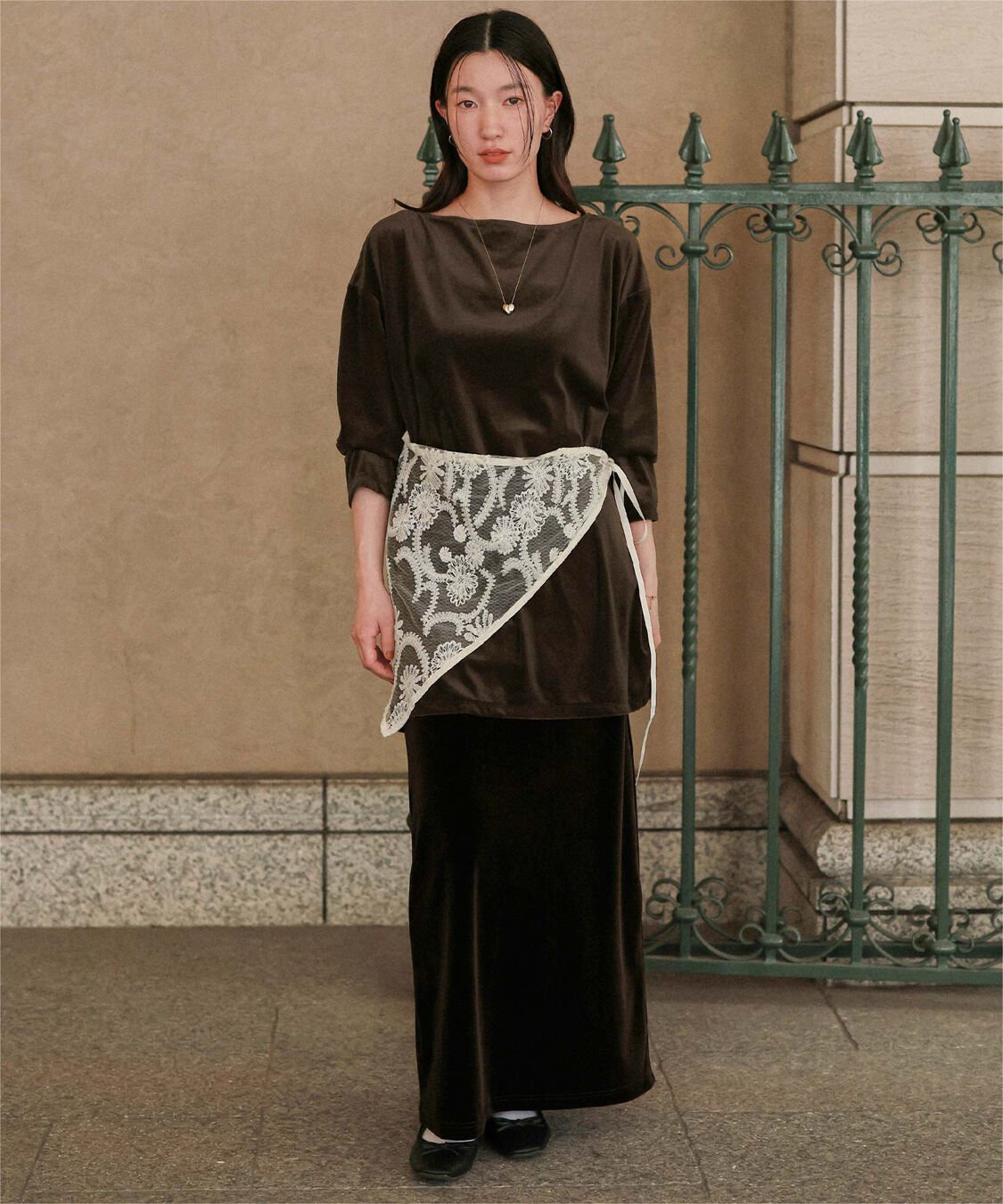 titivate「シアーベロアオーバーサイズロングTシャツ」|Tシャツ・カットソー|