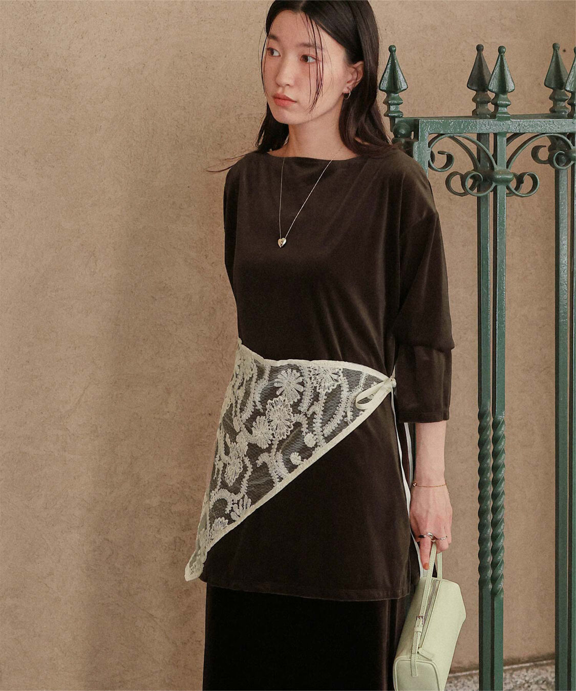 titivate「シアーベロアオーバーサイズロングTシャツ」|Tシャツ・カットソー|