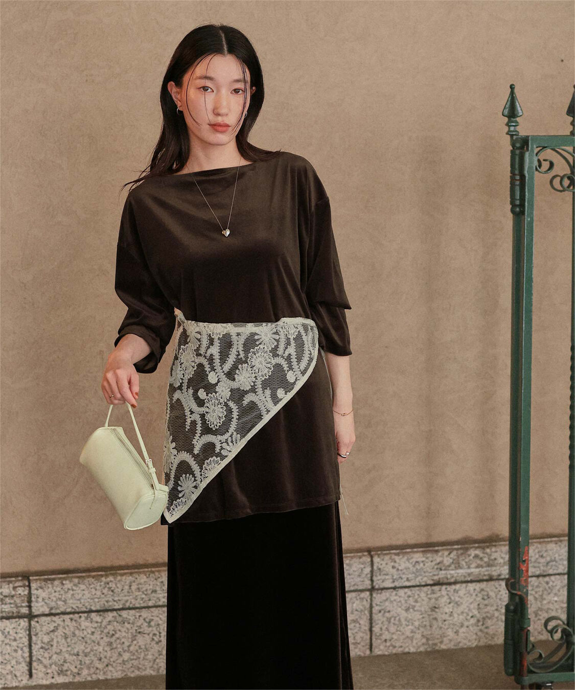 titivate「シアーベロアオーバーサイズロングTシャツ」|Tシャツ・カットソー|