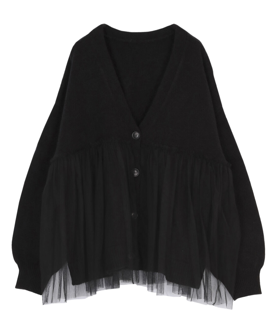 titivate「チュールドッキングVネックニットカーディガン」|カーディガン|