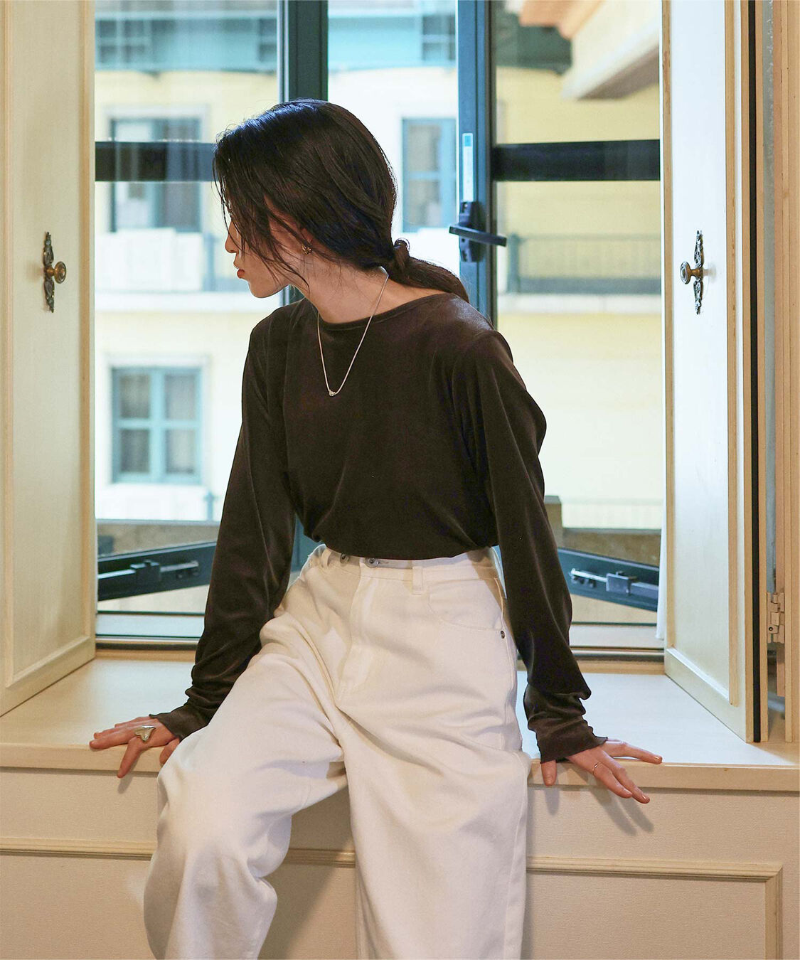 titivate「シアーベロアロングTシャツ」|Tシャツ・カットソー|