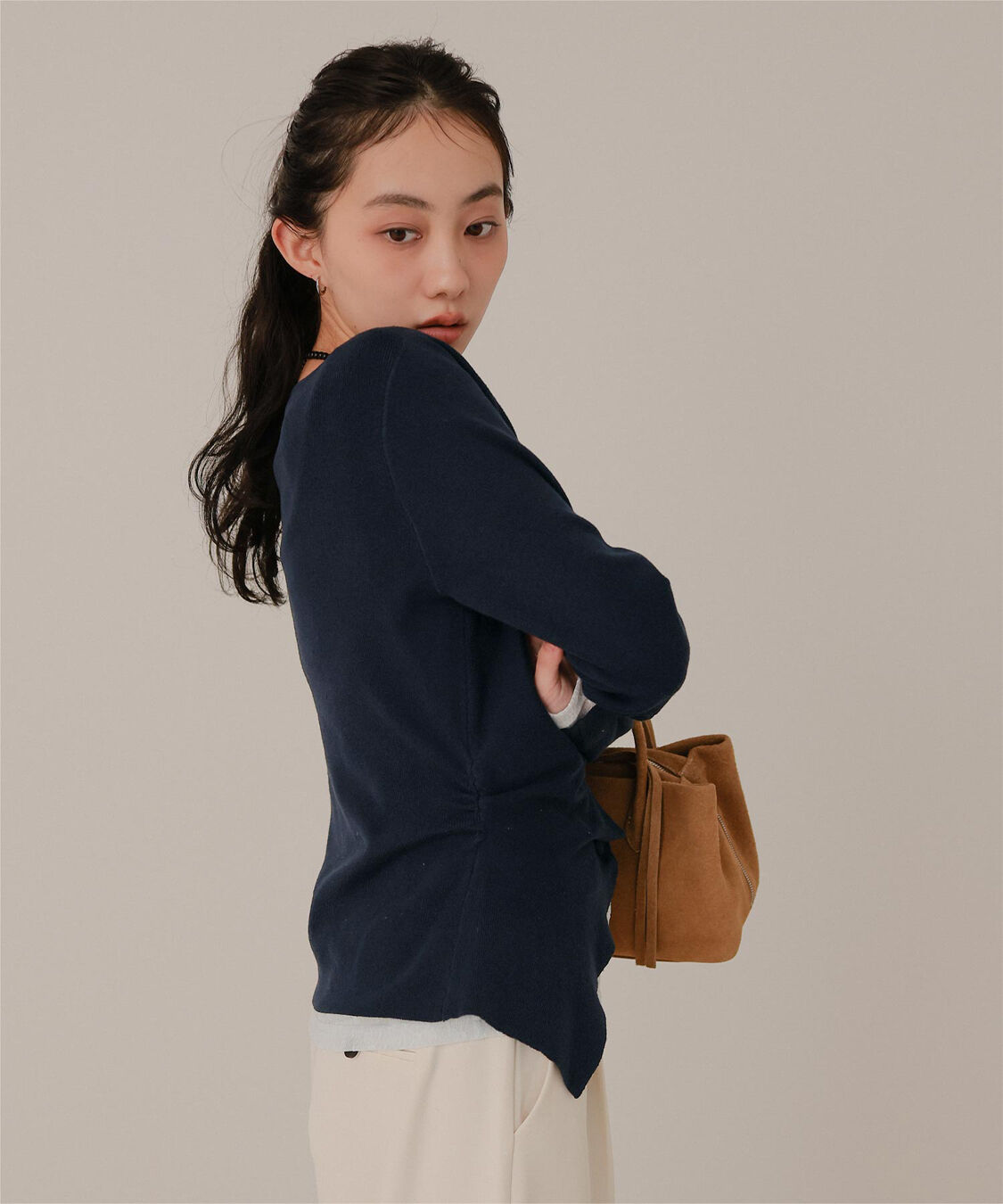 miette「フロントギャザーボタンニット」|ニット・セーター|