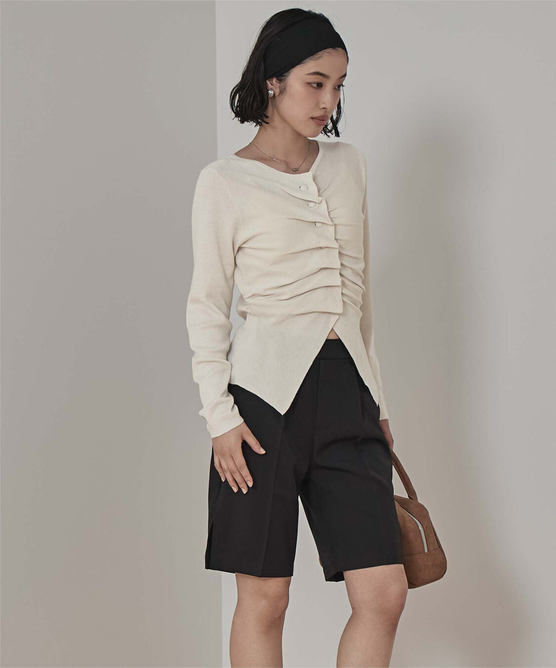 miette「フロントギャザーボタンニット」|ニット・セーター|