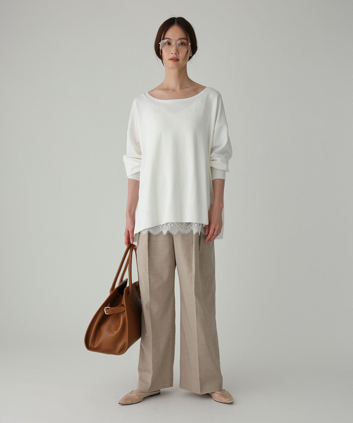 BABYLONE「コットンアクリルボートプルオーバー」|ニット・セーター|