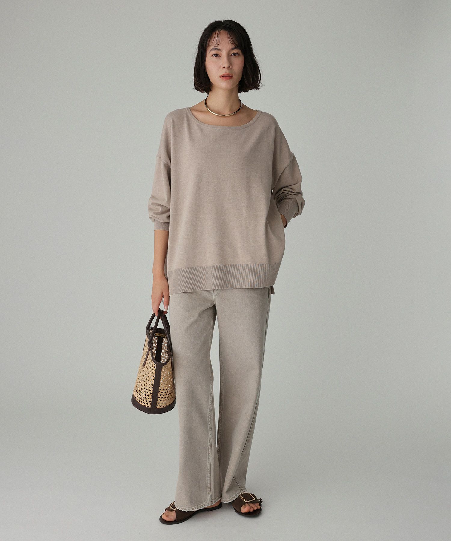 BABYLONE「コットンアクリルボートプルオーバー」|ニット・セーター|