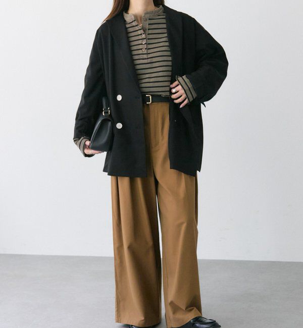  「コットンレーヨンツータックワイドパンツ」|その他|