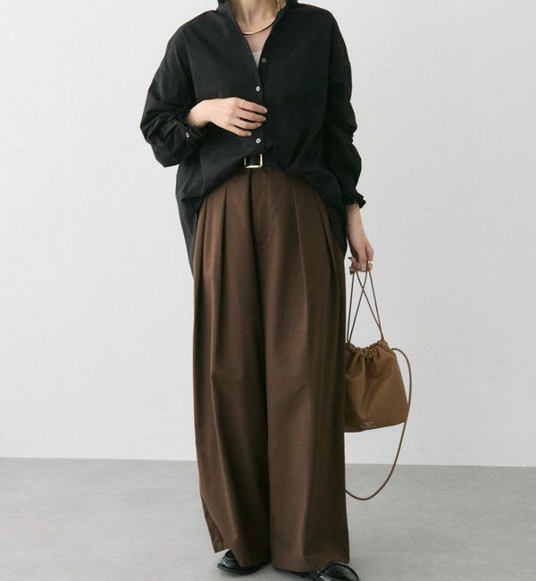  「コットンレーヨンツータックワイドパンツ」|その他|