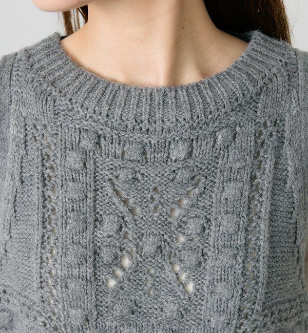  「ポップコーン編みニットベスト」|ニット・セーター|