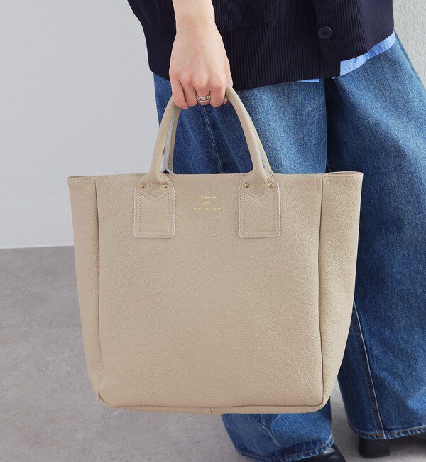  「レザートートバッグ」|ショルダー・メッセンジャー|グレイッシュベージュ