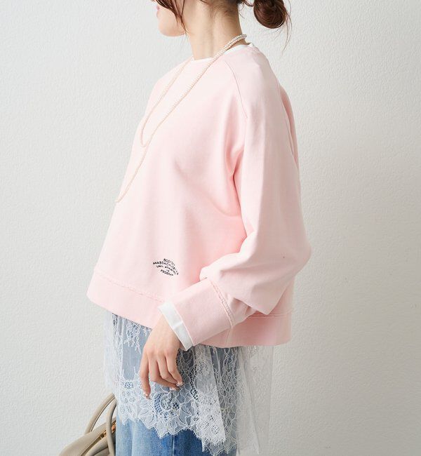  「ロゴ刺繍ショートスウェット」|プルオーバー|