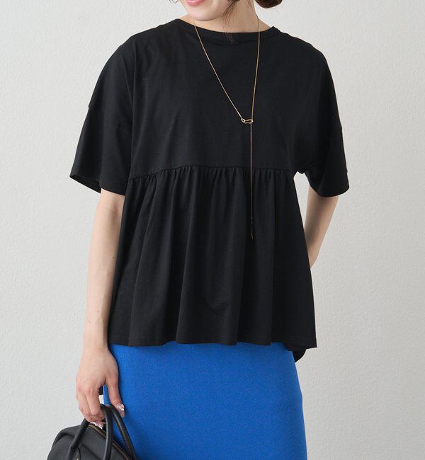  「《リバイバル》【WEB限定/Du noir】バックリボンペプラムTシャツ」|Tシャツ・カットソー|