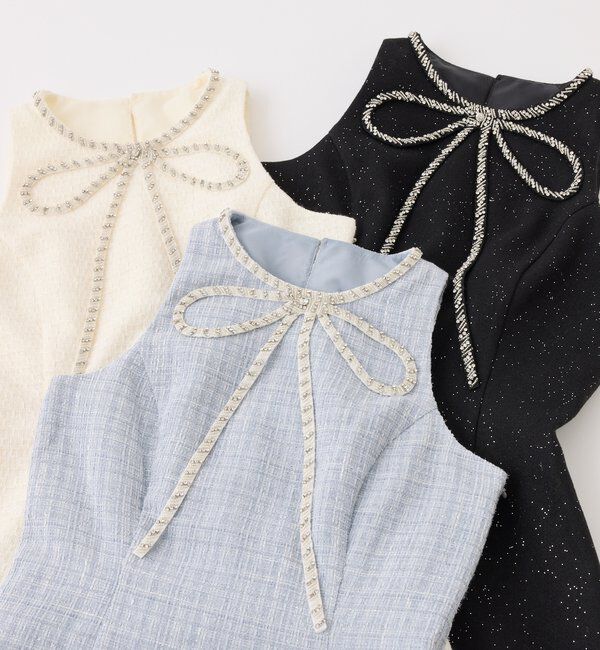  「ビジューリボンミニワンピ」|ワンピース|