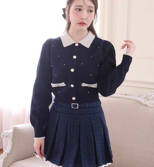  「ベルト付きレイヤードプリーツミニスカート」|スカート|