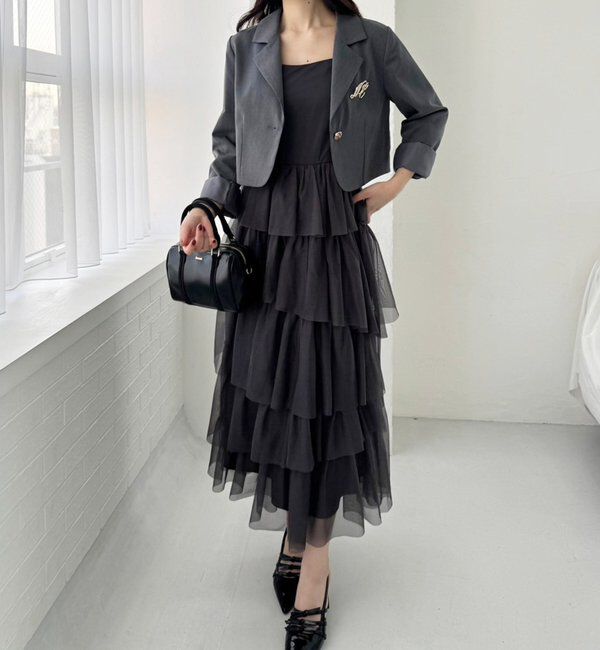  「【WEB限定リバイバル】ティアードチュールワンピース」|ワンピース|