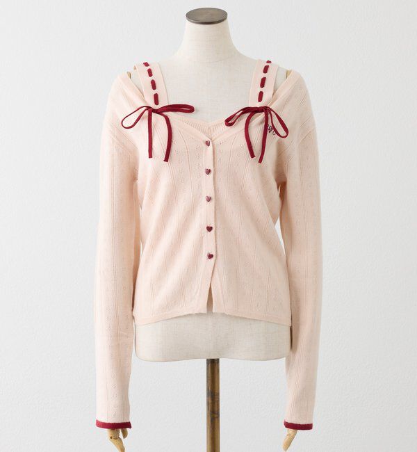  「【Heart collection】ハートボタンビスチェセットカーディガン」|ニット・セーター|