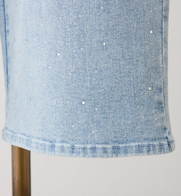  「【XSサイズあり/ウエスト調整可能】ビジュー付きワイドデニム」|その他|