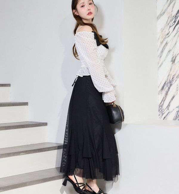  「シャーリングリボンブラウス」|シャツ・ブラウス|