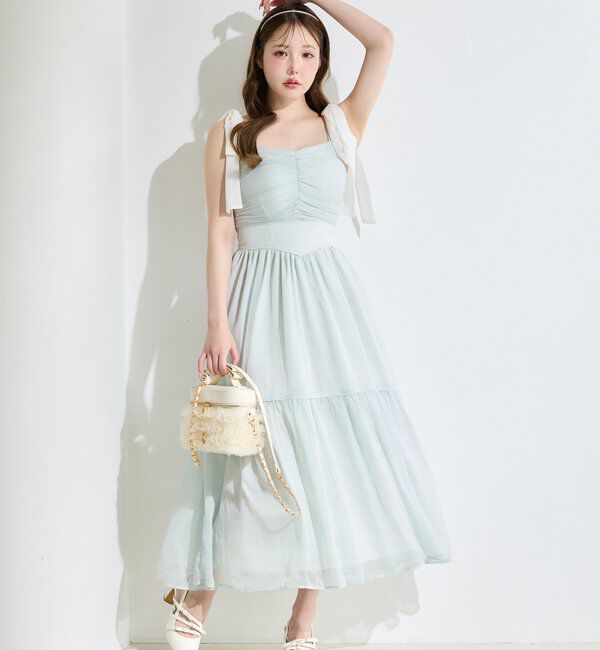  「カーディガンセット配色ワンピース」|ワンピース|