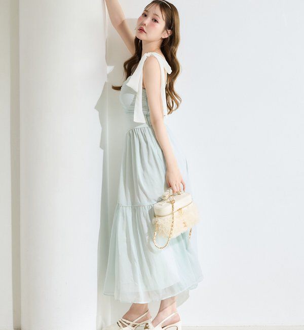  「カーディガンセット配色ワンピース」|ワンピース|