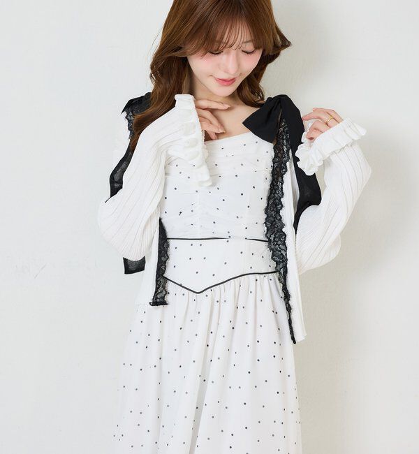  「カーディガンセット配色ワンピース」|ワンピース|