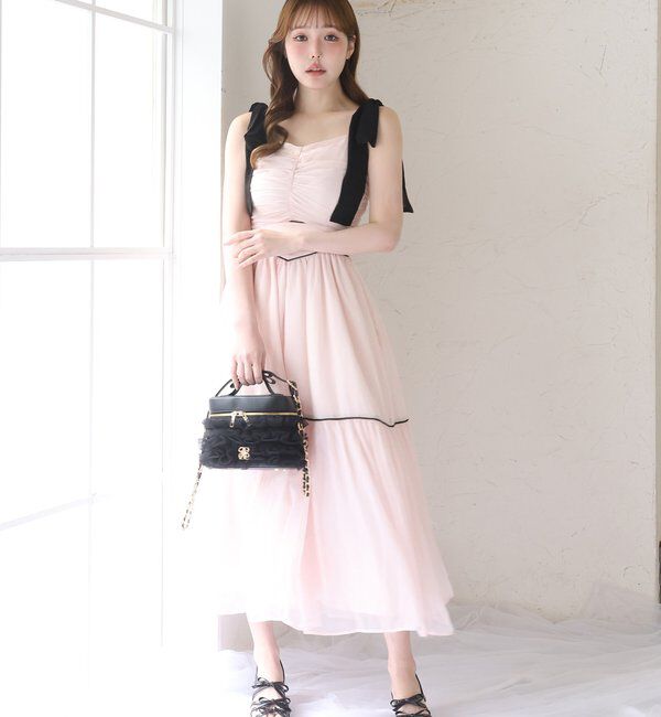  「カーディガンセット配色ワンピース」|ワンピース|