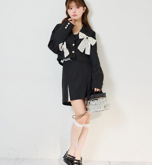  「【セットアップ可能】配色プリーツスカート/SMサイズ展開あり」|スカート|