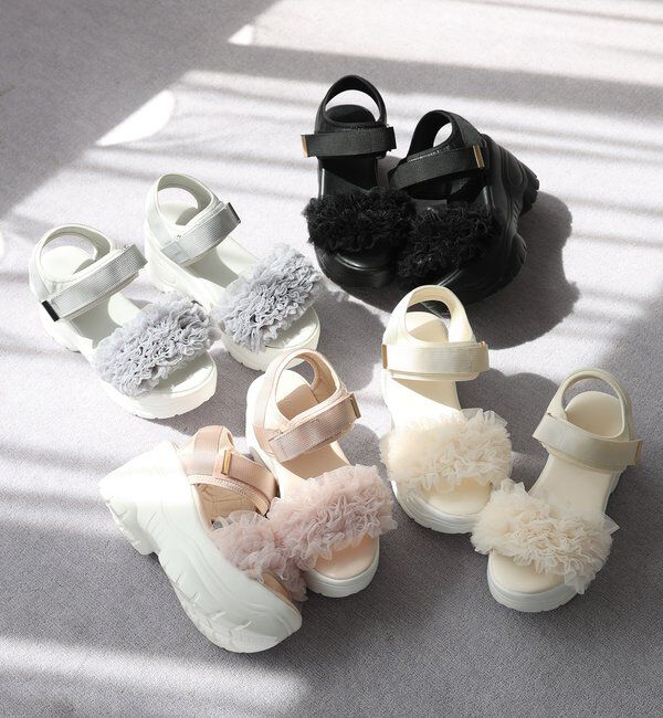  「チュールフリル厚底スポサン/ピンク」|その他|