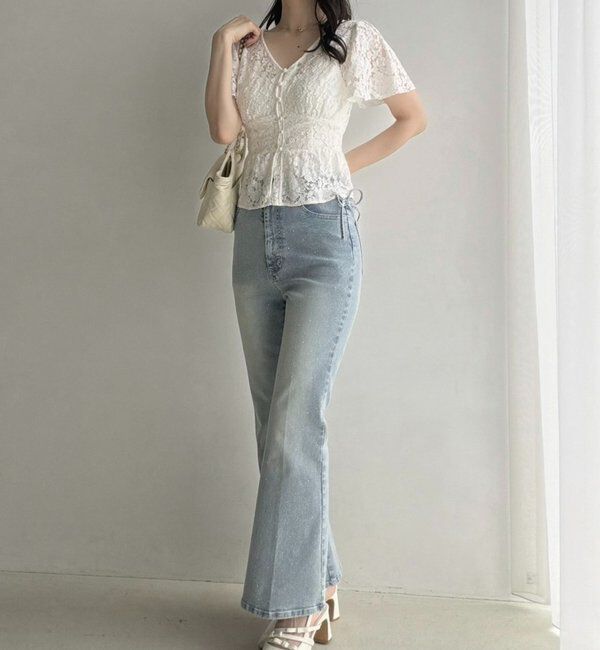  「【megumi企画】後ろレースアップスタイルアップブラウス」|シャツ・ブラウス|