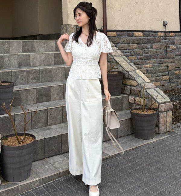  「【megumi企画】後ろレースアップスタイルアップブラウス」|シャツ・ブラウス|