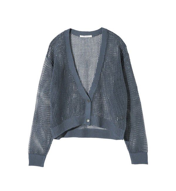 MIDIUMISOLID「MIDIUMISOLID for Ladies メッシュショートカーディガン」|カーディガン|