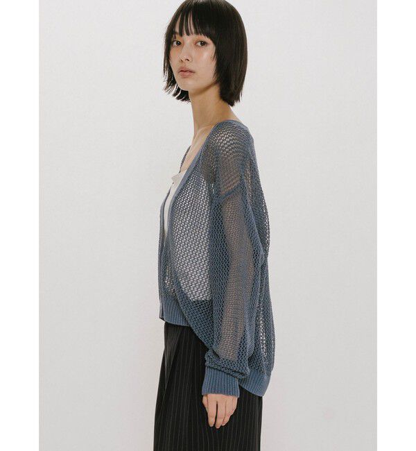 MIDIUMISOLID「MIDIUMISOLID for Ladies メッシュショートカーディガン」|カーディガン|