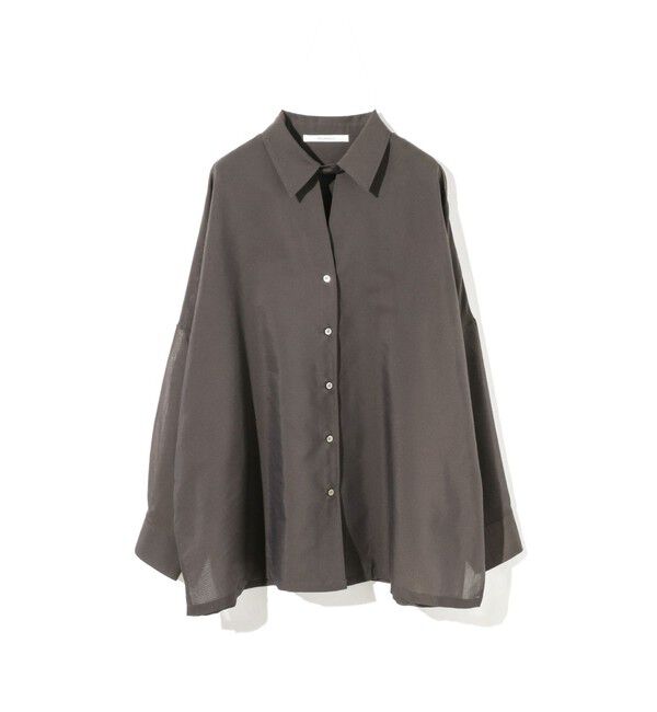 MIDIUMISOLID「MIDIUMISOLID for Ladies シアースキッパーポンチョシャツ」|シャツ・ブラウス|チャコールグレー