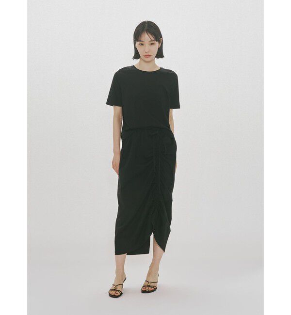 MIDIUMISOLID「MIDIUMISOLID for Ladies ドローストリングスカート」|スカート|ブラック