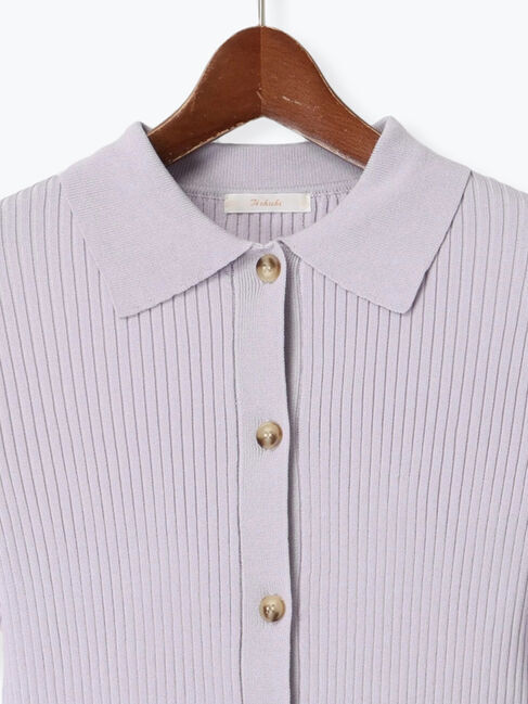 Te chichi「リブポロカラーニットカーディガン《2025spring catalog item》」|カーディガン|