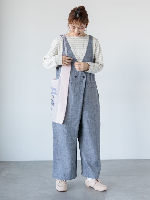 Lugnoncure「麻調オールインワン《2025spring catalog item》」|オールインワン|ブルー
