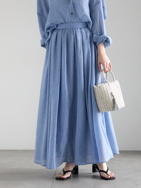 Te chichi「シャンブレーボイルスカート(セットアップ可)」|スカート|ブルー