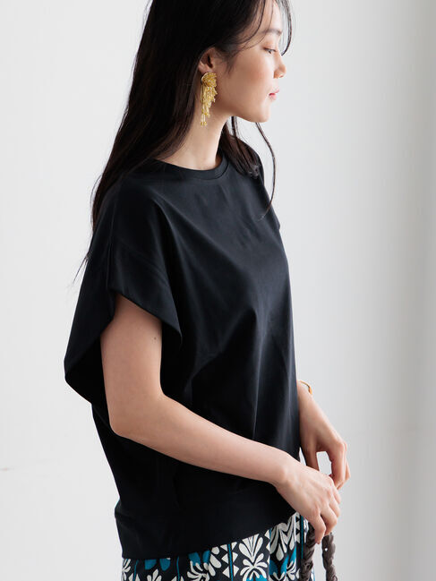 Te chichi「【接触冷感/遮熱/吸水速乾】ショルダータックドルマンTシャツ」|Tシャツ・カットソー|