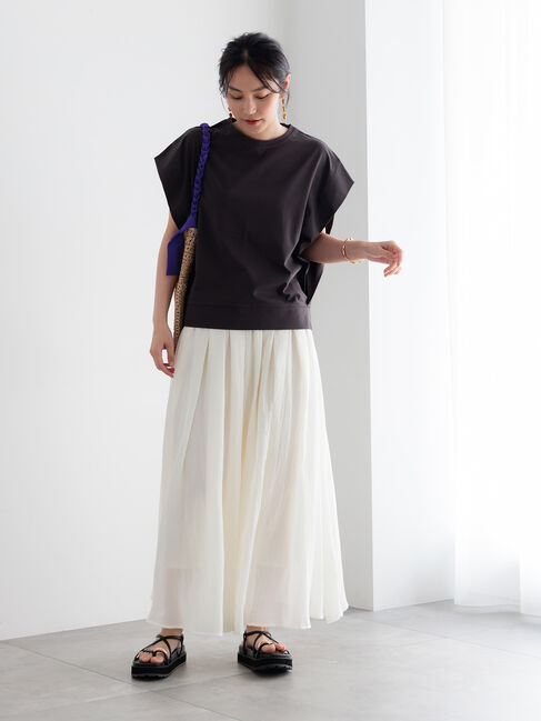 Te chichi「【接触冷感/遮熱/吸水速乾】ショルダータックドルマンTシャツ」|Tシャツ・カットソー|