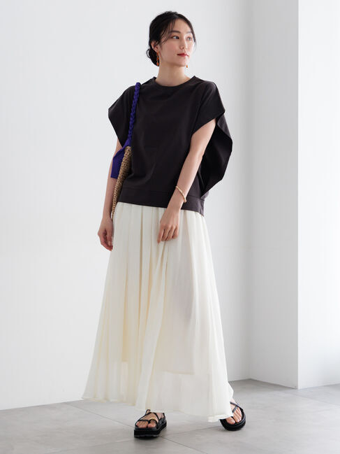 Te chichi「【接触冷感/遮熱/吸水速乾】ショルダータックドルマンTシャツ」|Tシャツ・カットソー|