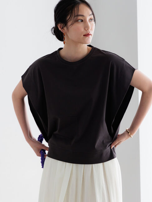 Te chichi「【接触冷感/遮熱/吸水速乾】ショルダータックドルマンTシャツ」|Tシャツ・カットソー|