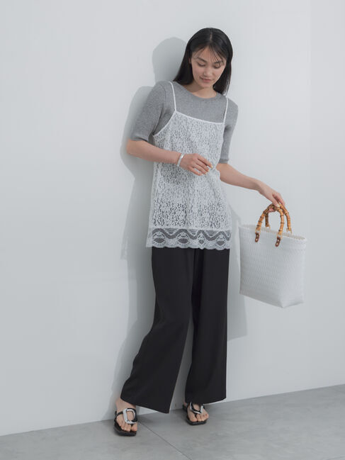 Te chichi「セミワイドイージーパンツ」|その他|ブラック