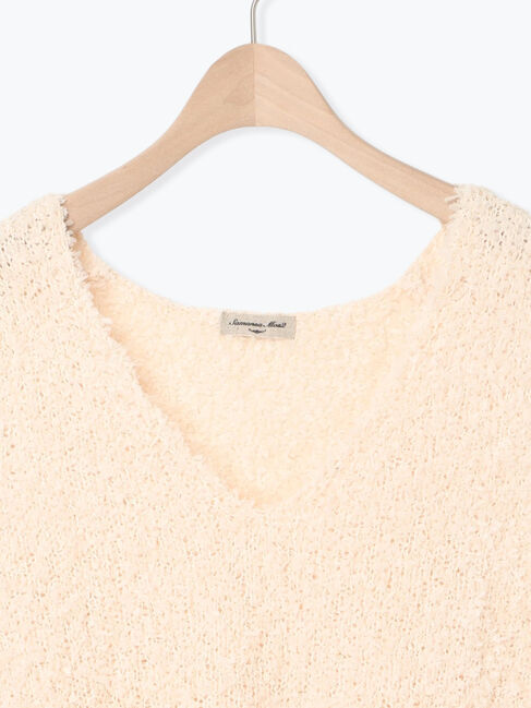 Samansa Mos2「ファンシーヤーンVネックベスト」|ダウンベスト・ベスト|