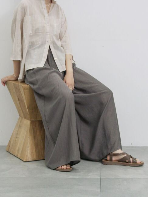 Samansa Mos2 blue「楊柳ガウチョパンツ」|その他|ブラウン