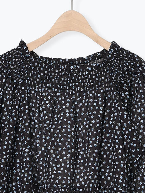 Samansa Mos2「花柄シャーリングワンピース」|ワンピース|