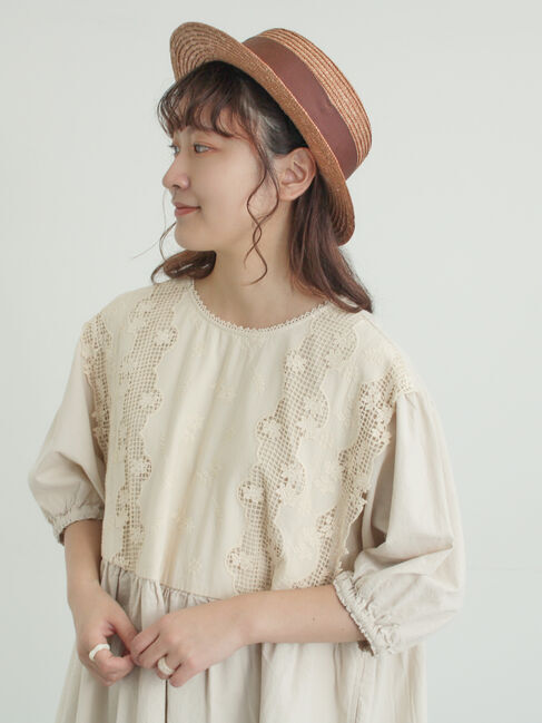 Samansa Mos2「胸元レース貼りワンピース」|ワンピース|