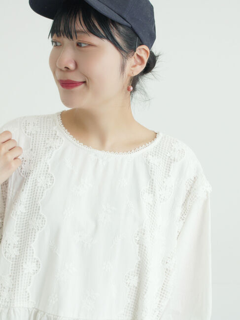 Samansa Mos2「胸元レース貼りワンピース」|ワンピース|