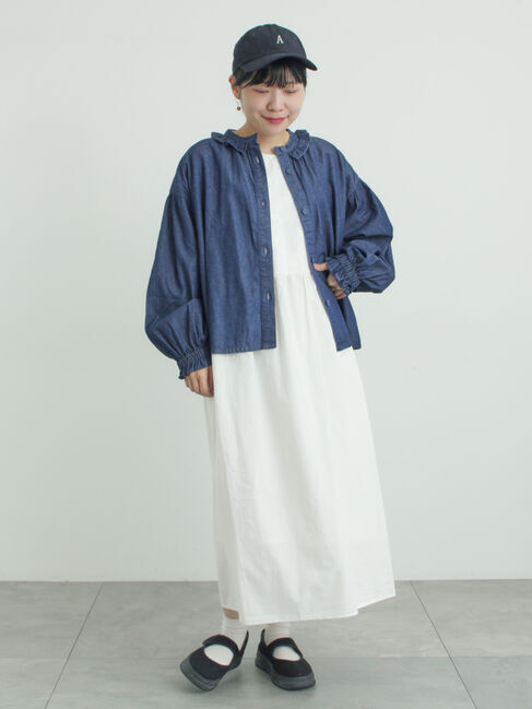 Samansa Mos2「胸元レース貼りワンピース」|ワンピース|