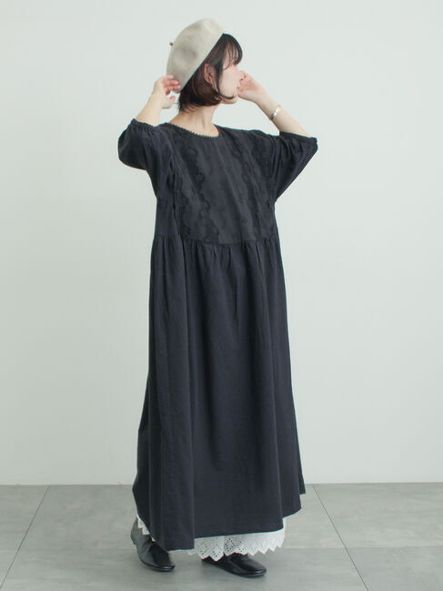 Samansa Mos2「胸元レース貼りワンピース」|ワンピース|