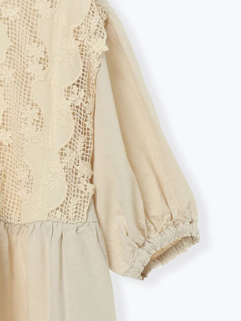 Samansa Mos2「胸元レース貼りワンピース」|ワンピース|